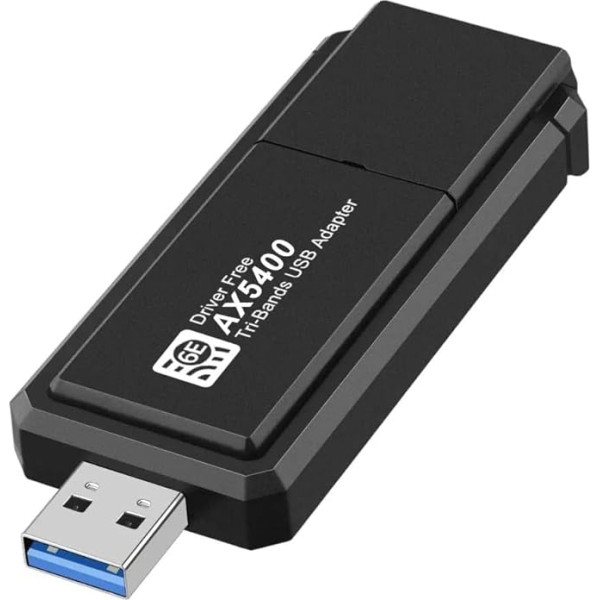 WiFi 6E AX5400 WiFi adapteris USB 3.0 5400 Mbps bezvadu tīkla karte ar antenu PC portatīvajam datoram 6GHz trīs joslām un antenu