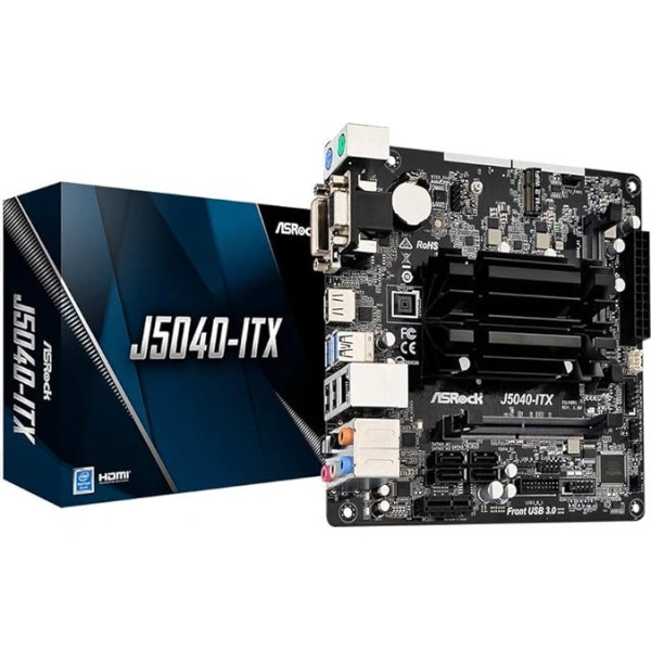 ASRock J5040-ITX Mini-ITX pamatplate ar Intel Quad-Core J5040