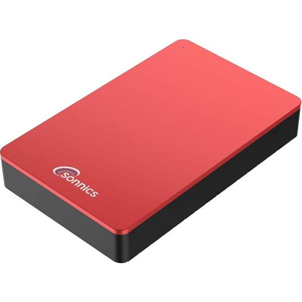 Sonnics 1 TB sarkans ārējais galddatora 3,5 collu USB 3.0 cietais disks, saderīgs ar Windows PC, Mac, Smart TV, Xbox One un PS4