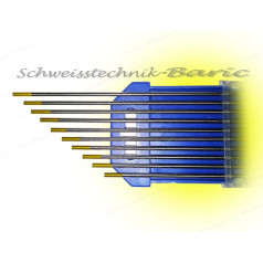 Volframo elektrodai WL15 auksiniai 1/4 x 175 mm poliruoti be radiacijos (1 pakuotė po 10 vnt.)