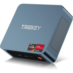 TRIGKEY Ryzen 7 5800H Mini dators (8C/16T, līdz 4,3 GHz), 16G DDR4, 500G NVMe SSD, S5 Mini datora Radeon 8 kodolu Radeon grafika 2000 MHz, DP+HDMI+Type-C, trīskārša displeja 4K izeja, WiFi-6, BT 5.2, 1000M LAN