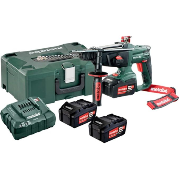 Metabo Akku-Kombihammer KHA 18 LTX komplekts - inkl. 3x Li-Power Akkupacks (18V/4,0 Ah), Ladegerät und MetaLoc-Koffer 600210960