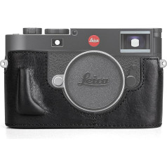 MUZIRI KINOKOO Leica M11 futrālis, retro stila oriģinālas ādas futrālis Leica M11 kameras apakšdaļas aizsargvāciņš - ar rokturi un atveramu apakšdaļas dizainu - melns