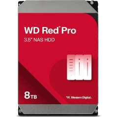 WD Red Pro Internal Hard Drive 8 TB (3.5 inch, NAS Hard Drive, 7200 rpm, 256 MB Cache, SATA 6 Gbps, NASware Technology, for Continuous Operation NAS Systems, Shockproof) Red