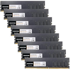 DDR4 RAM: GIGASTONE 64GB komplekts (8x8GB) DDR4 2666MHz (2400MHz vai 2133MHz) PC4-21300(PC4-19200/17000) CL19 1.2V UDIMM 288Pin Non-ECC Unbuffered PC Desktop High Performance Upgrade