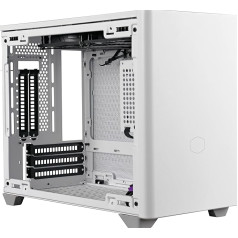 Cooler Master Master MasterBox NR200P Mini ITX PC korpuss - rūdīta stikla sānu panelis, lieliskas dzesēšanas iespējas, vertikāls GPU displejs, 360 grādu pieejamība bez instrumentiem - balts