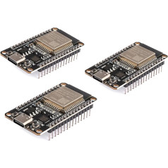 diymore ESP32 USB C modulis ESP32 NodeMCU izstrādes padome ESP32-WROOM-32 2,4 GHz WLAN WiFi Bluetooth CP2102 mikroshēma Komplektā 3 gab.