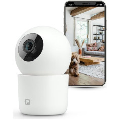 Garza Smart AI novērošanas kamera 360º iekštelpās IP WiFi 2.4GHz, 1440P 2.5K (Quad HD), nakts redzamība, AI detektors (cilvēki, dzīvnieki, skaņas...), tālvadība ar lietotni (balta)