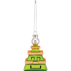 Alessi Cubik Tree GJ02 4 - Ziemassvētku rotājums ar vintage dizainu, Ziemassvētku eglītes attēls, izgatavots no stikla pūkaina manēžas dekora, zaļš