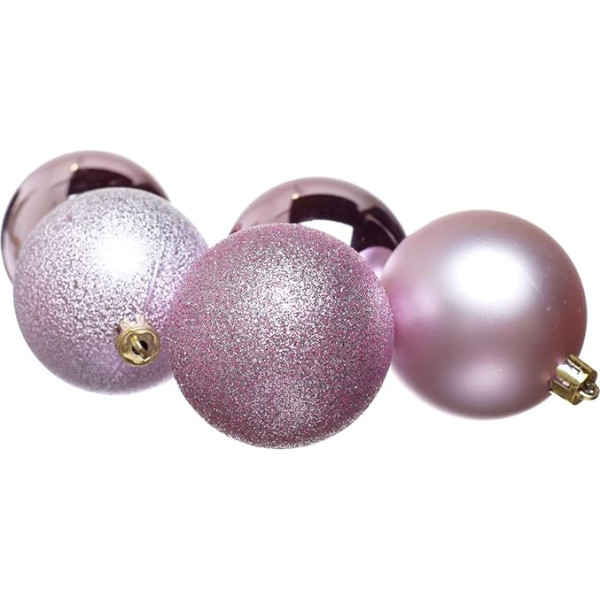 Heitmann Deco Ziemassvētku eglīte - 25 gabaliņu komplekts - Baubles - Ziemassvētku eglīte - Ziemassvētku baubles - Rozā - Matētas, spīdīgas, ar mirdzumiem - Apmēram 5,8 cm.