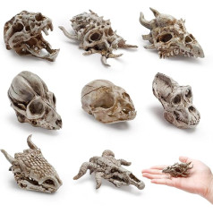 Bbiamsleep Realistic Animal Skull Figure Resin Mini Dinosaur Alien Monster Skull Simulated Monster Skeleton Head Animal Skull Decor Ornament for DIY Projects Halloween Christmas Decoration 8