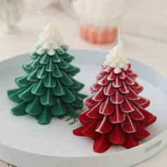 2 x Christmas Scented Candle Gift Set Christmas Tree Shape Candle 140g Soy Wax Candle Christmas Candles Decoration for Housewarming Party Birthday Gifts