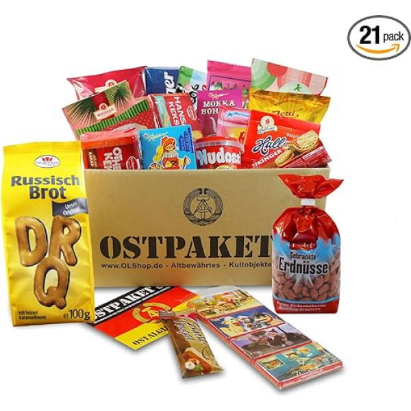 Ostpaket Sweet Seduction ar 20 tipiskiem VDR produktiem Dāvanu ideja Speciālā pakete Dāvanu komplekts Austrumu produkti