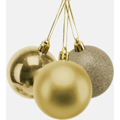 15cm / 3 Pack Shatterproof zelta Ziemassvētku eglīšu rotājumi Bauble Ornaments Baubles Ziemassvētku rotājumi Svētku rotājumi Shiny Matte Glitter