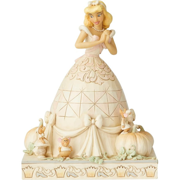 Enesco Disney Traditions by Jim Shore White Woodland Aschenputtel-Figur, 20,3 cm Höhe x 12,1 cm Breite x 15,2 cm Länge, Elfenbein, Pfirsichorange