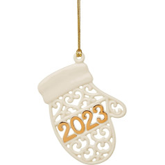 LENOX 2023 A Year to Remember Mitten ornaments, 1.41, ziloņkauls