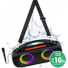 Power audio skaļrunis pro mt3184 karaoke/bluetooth 5.3/tws/mp3/microsd/usb/jack 6.3/aux/equalizer/usb-c/ipx5/rgb/16h/rms 60w/pmpo 1200w