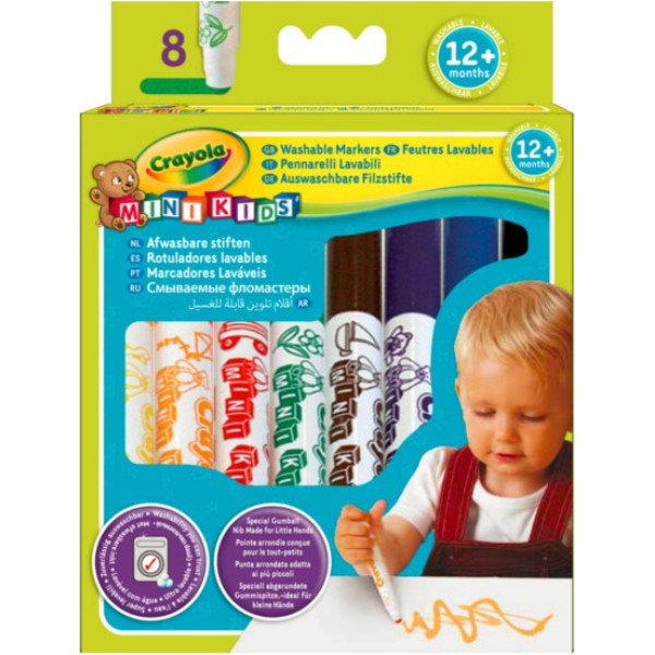 Mazgājamie marķieri baby super-strong 8 gab. crayola