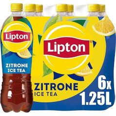 LIPTON ICE TEA Lemon, citrinų skonio ledinė arbata, vienkartinė (6 x 1,25 l)