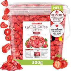 MeerBach & Rose Zemenes, liofilizētas, 300 g, liofilizēti augļi šķēlītēs, bez piedevām, augļu garšas, ražots Vācijā.