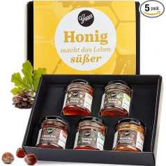 Gepp's Delicatessen Mini Honey Set I 5 сортов гурманского меда из Греции I Подарочный набор на любой случай I Дегустационный набор 5 x 50 г I Идея подарка с таки