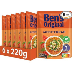 BEN'S ORIGINAL Express rīsi, ātri un viegli, Vidusjūras, 6 x 220 g, 6 iepakojumi