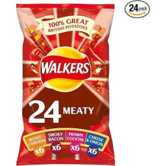 Walkers Meaty Variety Chips 600 g, 24 gab. iepakojumā