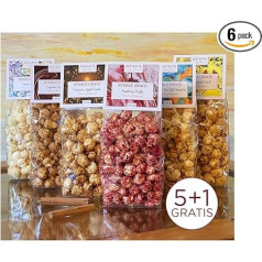 Everly Grace Popcorn Bundle - Popcorn Set with 6 Unique Varieties, 100g Each - Handmade in our Hot Air Popcorn Factory in Augsburg