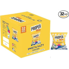 Proper Corn Sweet & Salty Popcorn Multipack - 14g, Box of 32 | Natural Sea Salt and Cane Sugar Seasoning, Vegetarisch, Glutenfrei, Handgepoppter Mais, 65 kcal Gift Idee