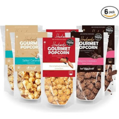 Handmade Gourmet Popcorn Set of 6 Crispy Caramel Popcorn