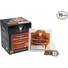 Organic Mango Passion Fruit 15 x 3 g Paulsen Tea Sarkanā krūma tēja piramīdas maisiņā - bioloģiska, ar kontrolētiem atliekvielu daudzumiem un sertificēta