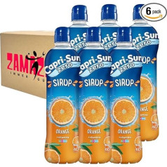 Capri-Sun Zero apelsīnu sīrupa vegānisks dzēriens ar vitamīniem B6, B1, biotīnu 600 ml (6 gab.)