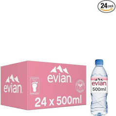 evian evian negāzēts minerālūdens 24 x 0,5 l