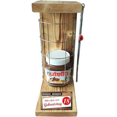 Nutella dzimšanas dienas dāvana 450 g stikla dāvana 18. dzimšanas diena Dzelzs rezerves režģis, ieskaitot zāģa dāvanu komplektu 18. dzimšanas dienai Teksts Sarkans Sveicu 18. dzimšanas dienu