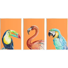 Stupell Industries Patricia Pinto Bold Tropical Birds Rainforest Animals Tukanpapagei, dizains