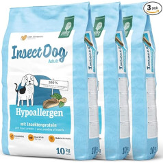 Green Petfood InsectDog Hypoallergenic pieaugušo sausā barība Economy Pack of 3 x 10 kg