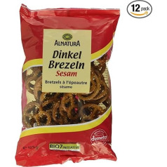 Alnatura Demeter Bioloģiski audzēti speltas kliņģeri ar sezamu, 12 gab. (12 x 125 g)