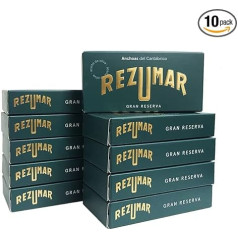 Rezumar - Anchoas Gran Reserva - gardēžu Kantabrijas anšovu filejas olīveļļā - 10 iepakojumi pa 50 gramiem