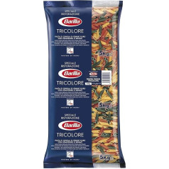 Barilla Durum Wheat Pasta Mezze Penne Tricolori No. 78 - упаковка из 1 разноцветной пасты (1 x 5 кг)