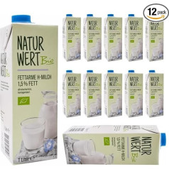 Ar Pufai Grocery, NaturWert Noturīgs piens ar zemu tauku saturu 1,5% Tauku Noturīgs piens 1000 ml x 12 gab.