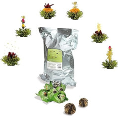 Creano Tea Flowers 36 tējas bumbiņas Zaļās tējas beramkravas tējas, ziedošas tējas beramkravas iepakojumā, tējas rozes, ziedošas tējas, ziedošas tējas, ziedoša tēja