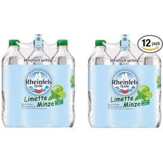 12 pudeles Rheinfels Quelle laima piparmētru minerālūdens 750 ml iekļauts vienreizējs depozīts