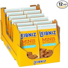 LEIBNIZ Minis - 30 % cukura - 12 gabaliņu iepakojums - Sviesta cepumi ar mazāku cukura daudzumu (12 x 125 g)