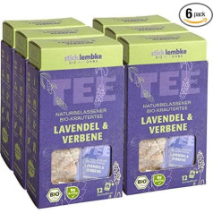 stick & lembke Organic Lavender & Verbena | 12 x 2,5 g, 6 gab., Bioloģiski tīrs, iepakojumā