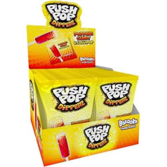 Vispārīgi Bazooka Push Pop Dipperz konfektes ar popping konfektēm | Zemeņu konfektes | Citronu garšas popping konfektes | Halal & Gluten Free | Ilgnoturīgs aromāts | Bulk Pack | - 48 iepakojums