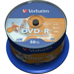 Dvd-r 16x 4.7gb 50p cb drukājams 43533