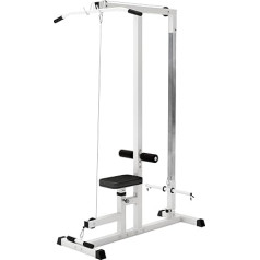 GORILLA SPORTS® Lat Pull stacija, regulējama, ietver Triceps stieni un Lat Pull stieni, maksimālā slodze 280 kg, 30 mm - Lat Pull tornis, Cable Pull stacija, Fitnesa stacija, Lat Pulling Machine, Lat Pull