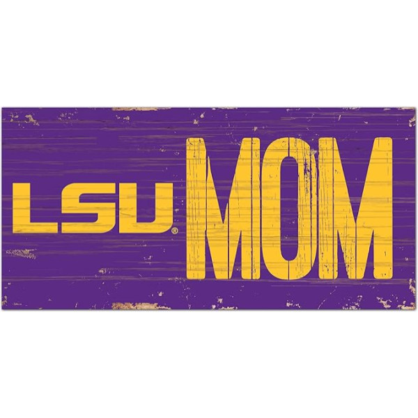 NCAA Unisex Adult Fan Creations C0714-LSU: LSU MOM zīme 6x12, Komanda, 6x12