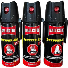 Pepper Spray Ballistol KO Jet 50 ml 3 dzīvnieku atbaidīšanas aizsardzības aerosola komplekts