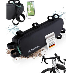 BIKEPACK velosipēdu somas rāmis - ideāla velosipēdu soma, rāmja soma velosipēdam ceļa velosipēdam un kalnu velosipēdam - velosipēdu soma maza, augšējās caurules soma, kas ir ideāla kā velosipēdu somas / augstākās kvalitātes velosipēdu 